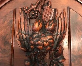 Fruit & Fowl motif on the Federal period sideboard.