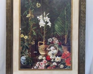 Large Wall Art	
Framed Art with floral theme. Framed dimensions approx. 36" x 46".