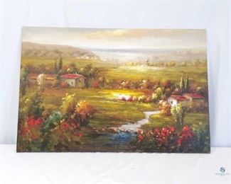 Unframed Oil Painting	
Certified Authentic Unframed landscape themed Oil Painting on 36" x 24" Canvas. Unknown Artist.