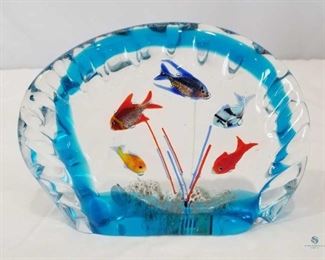 Murano Glass Fish In Water Piece	
Murano Glass 6"x 9" Fish in Water