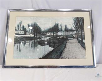 Large Wall Art	
Framed wall with river town theme. Total dimensions approx. 38" x 25.5"