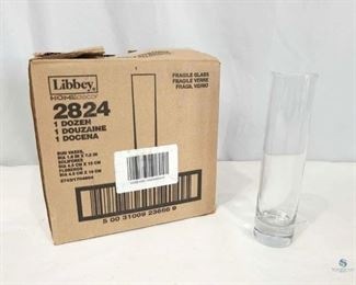 Libbey Bud Vases	
Box of 11 Libbey Bud Vases. Clear glass. Great for centerpieces for parties or weddings