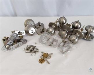 Knobs and Locks	
Includes 3 door knobs, 2 deadbolts and some screws and keys. Only includes parts / pieces shown.