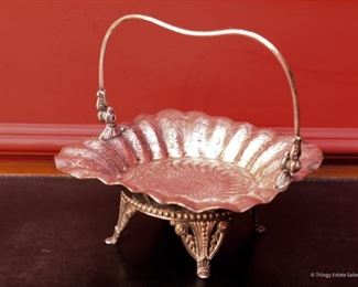 Gorgeous silverplate footed basket  $55