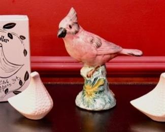 Two pairs Jonathan Adler salt and pepper shakers. $24 each. Stangle Cardinal $12