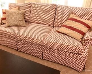 Pair Red and White Sofas   $425 each