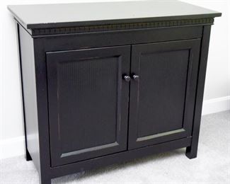 Black distressed cabinet   $75   Perfect height for TV stand