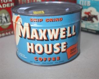 VINTAGE MAXWELL HOUSE COFFEE TIN ~ NEVER OPENED