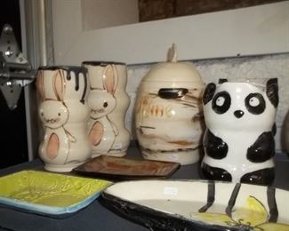 bunny and panda pottery