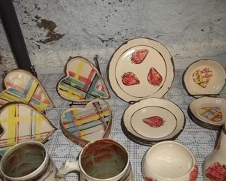 heart pottery and strawberry pottery