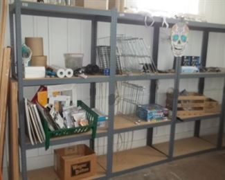 shelving for sale and misc art and craft supplies