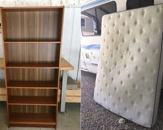 Ikea bookcase (free) // Queen-size Serta Century Collection Midland mattress (free) // Both are in decent condition.