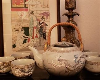 Moriage Dragonware tea set