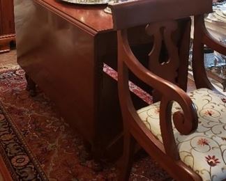 Large formal dining table with 5 chairs