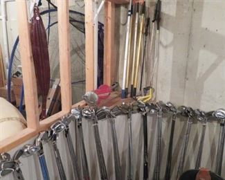 Lots of Golf items and golf clubs