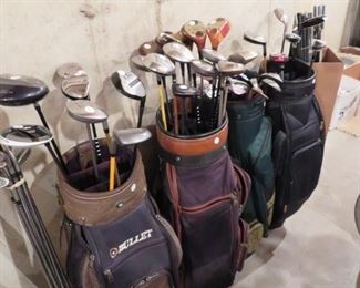 Lots of Golf items and golf clubs