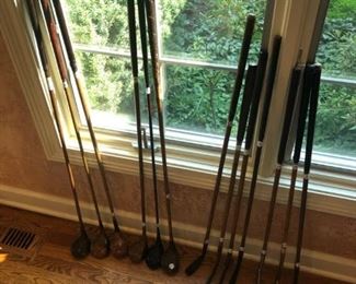 Vintage wood shaft golf clubs, Scotland, USA