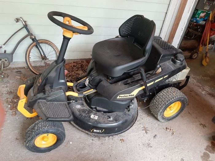 Poulan Pro 301 Riding Lawnmower - has been sitting a couple years, unknown condition