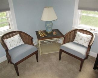 Side chairs and end table