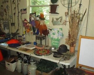 Garage items and garden decor