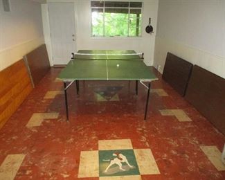 Ping pong table and folding tables