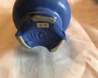Bottom of Niloak Blue planter/vase