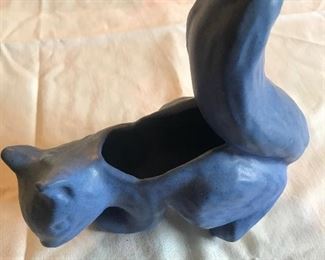 Niloak Blue planter/vase - squirrel - Joe Alley Designs