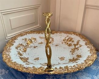 Item 5:  Antique Meissen Gold Gilt Centerpiece Bride's Basket (11.5") - some gilt is worn but still beautiful!:  $245