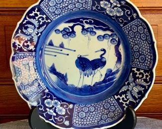 Item 399:  Pretty Blue and White Asian Plate: $38