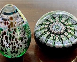 Item 39:  Glass eye studio paperweights - $75 for pair