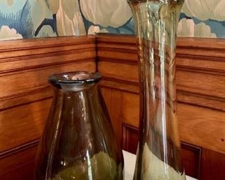 Item 49:  Two Art Glass Vases: $30                                                             Tallest - 11"