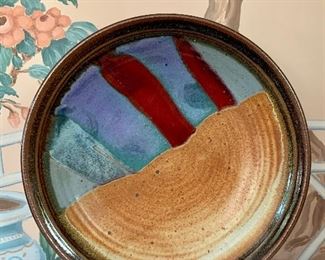 Item 80:  Pottery plate - 15" x 2.5":  $35