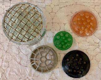 Item 92:  Lot of 5 flower vintage frogs:  $35.00