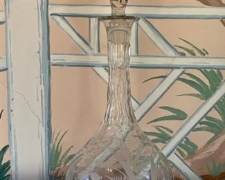 Item 104:  Decanter - 13.5"Etched glass....$35.00