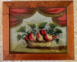 Item 109:  Vintage Reverse painting on glass - 12.25" x 10":  $65