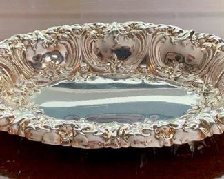 Item 349:  Gorham Silverplate Repousse Oval Dish: $65