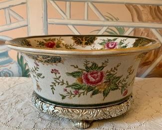 Item 125:  Footed hand painted Nippon bowl - 12.5" x 6.5":  $45