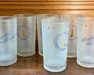 Item 212:  Six commemorative Golden Falcon Electra glasses:  $15