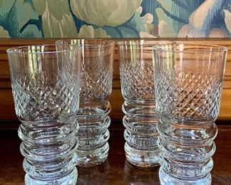 Item 213:  Four large vintage pressed glass iced tea glasses:  $22.00