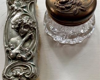 Item 353:  Vanity Set, Art Nouveau - there are condition issues -$35