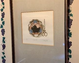 Item 126:  "Grape Plate" by Mary Lift A/P - 16.25" x 22":  $95.00