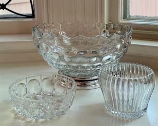 Item 415:  Lot of 3 heavy glass bowls:  $35.00 