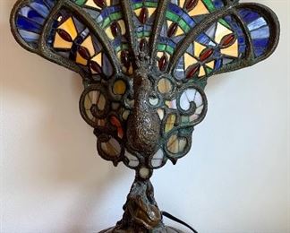 Item 136:  Peacock lamp - 20":  $165.00