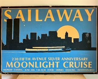 Item 416:  Sailaway Moonlight Cruise vintage poster:  $45.00