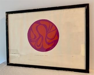 Item 171:  Screen print "Windmills on Your Mind" by Thea Glidden (6/70) - 23.25" x 17":  $75.00