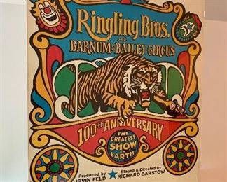 Item 177: Vintage Ringling Bros. 100th Anniversary poster - 23.5" x 36":  $35.00