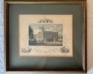 Item 158:  Hand colored engraving from Hinton's History & Topography of the United States, 14.5" x 13.75":  $35