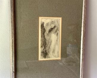 Item 180:  Drawing on paper "Floating Form" by Irvin Greif, Jr. 1976 - 8" x 11.5":  $40