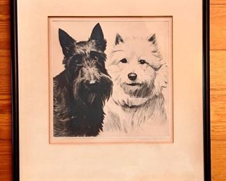 Item 196:  Original Etching by Morgan Dennis - 15.25" x 16.25":  $175