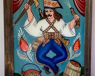 Item 191:  Reverse painting on glass - 10.75" x 13.75": 
$55.00  